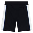 Boys Navy Blue & Blue Logo Shorts Set, 1, hi-res