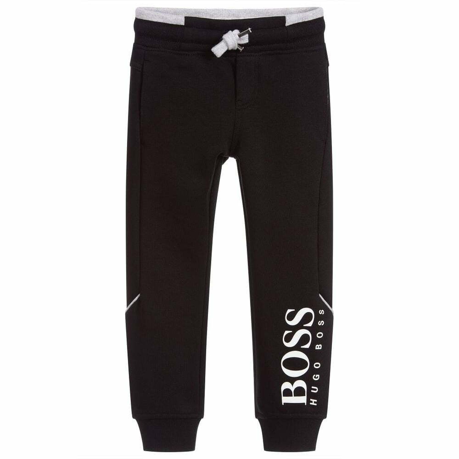Boys Black Logo Joggers, 2, hi-res