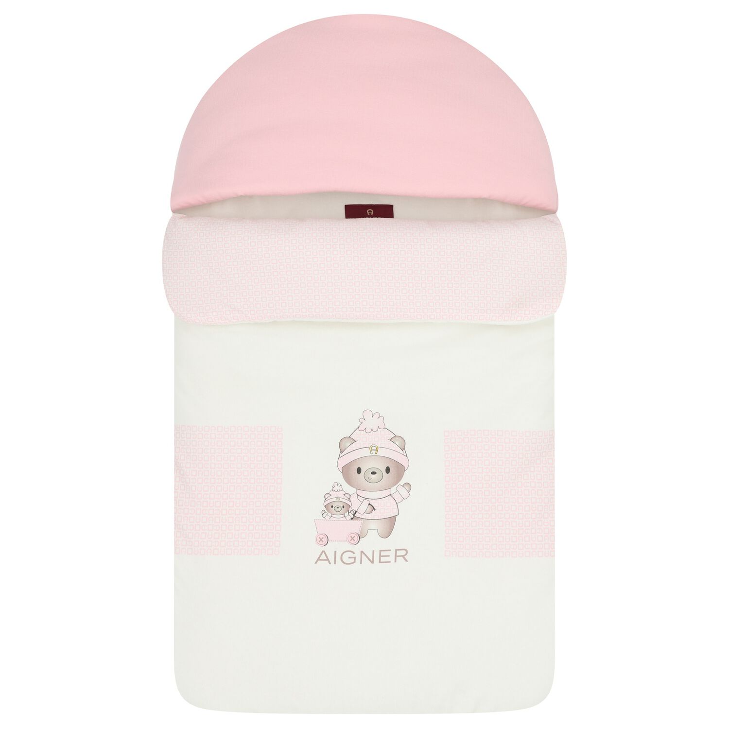 Baby Girls Pink & Ivory Teddy Bear Logo Baby Nest, 3, hi-res