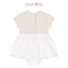 Baby Girls White & Beige Dress Set, 1, hi-res