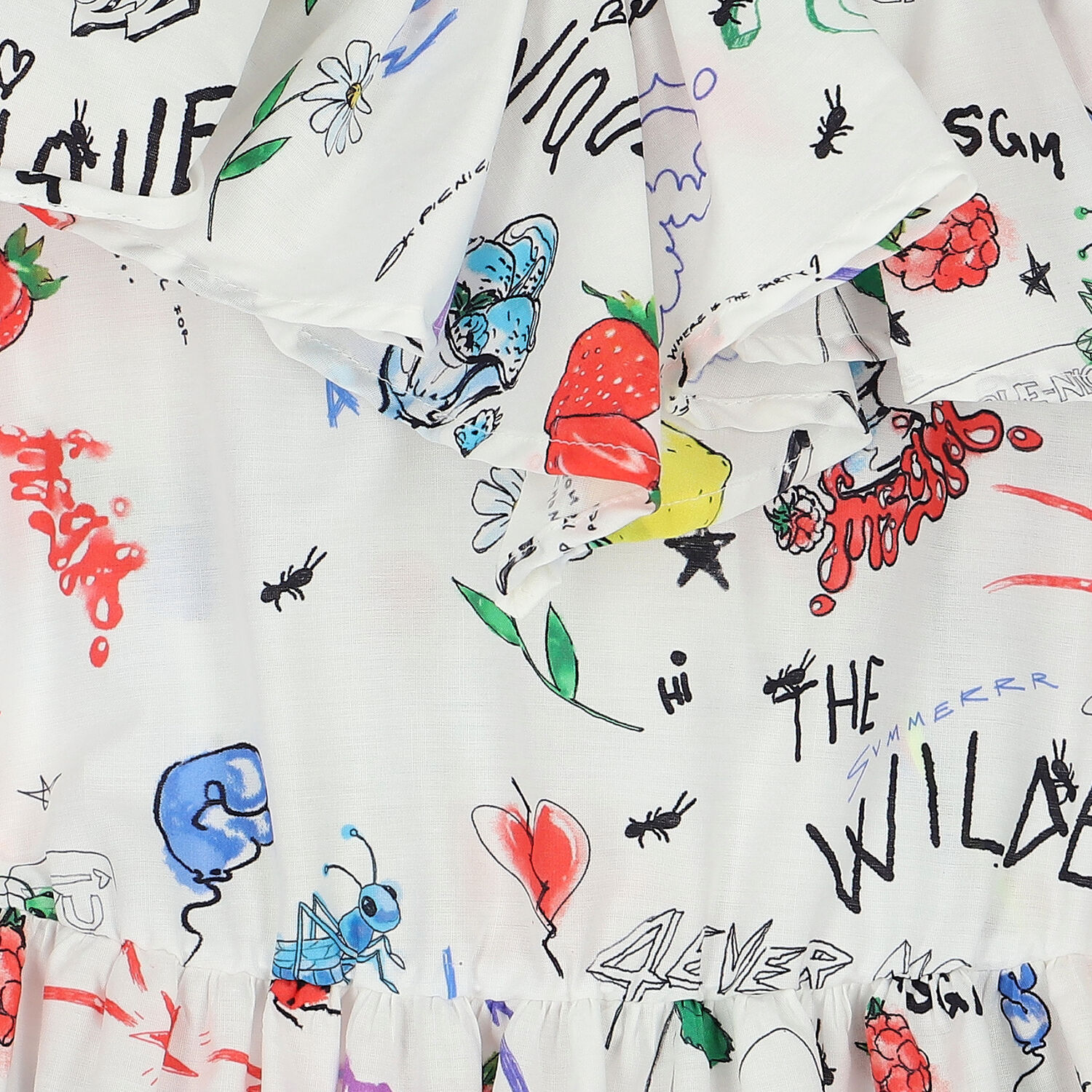 Girls Ivory Logo Dress, 1, hi-res