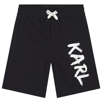 Boys Black Logo Shorts