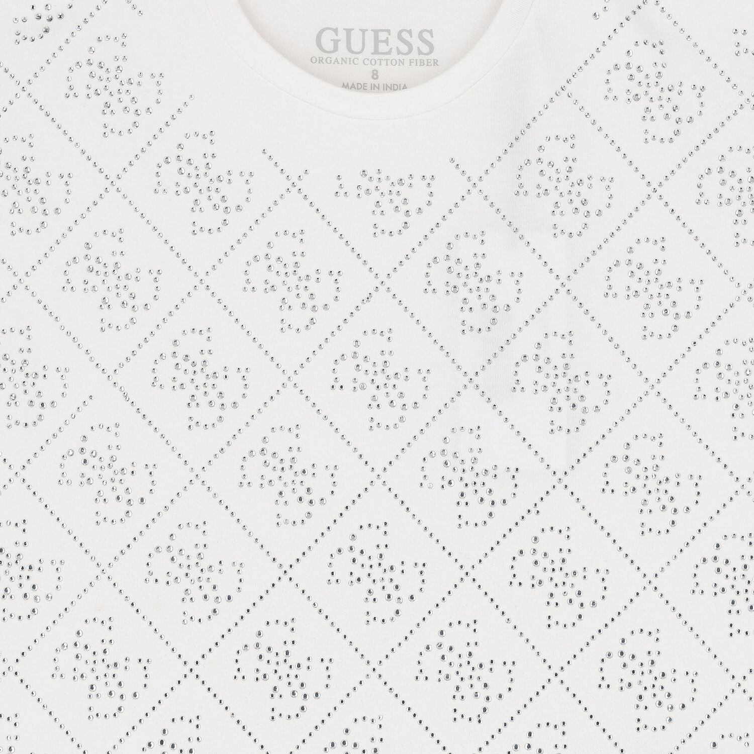 تي شيرت بالشعار باللون الأبيض للبنات, 1, hi-res