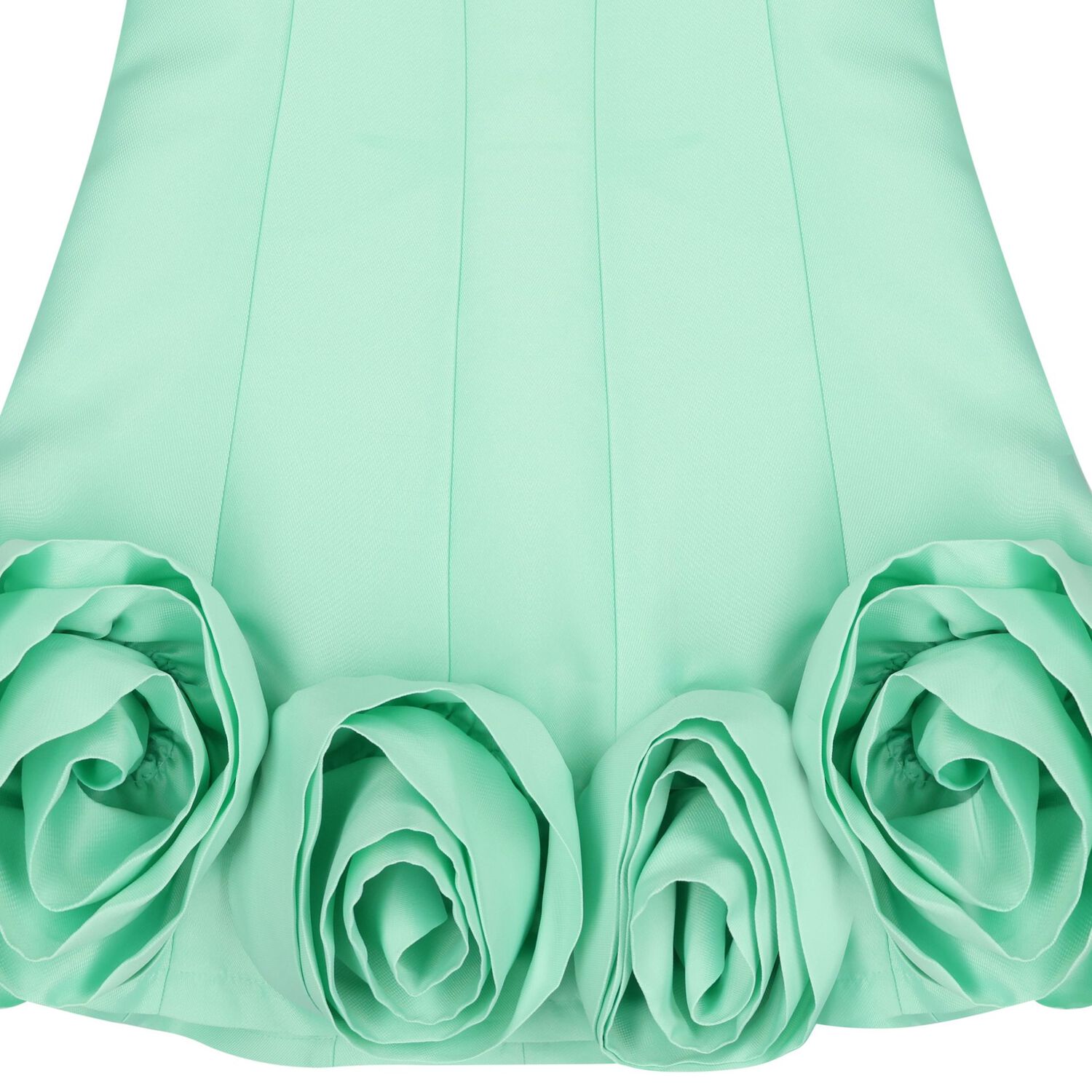 Girls Green Rose Hem Dress, 1, hi-res