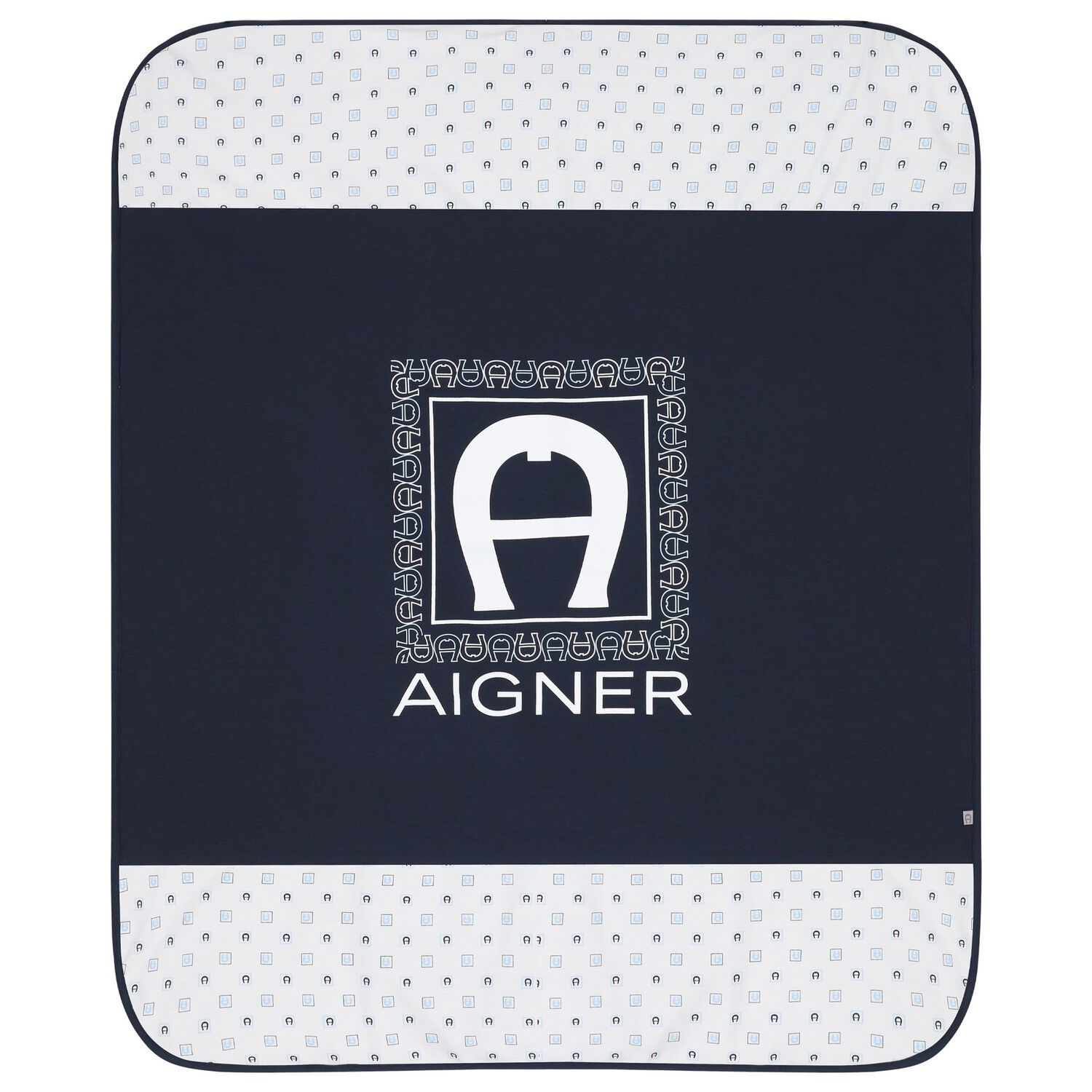 Baby Boys Navy Blue Logo Blanket, 2, hi-res