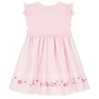 Girls Pink & White Striped Dress, 1, hi-res