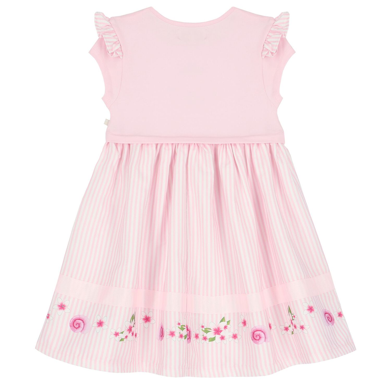 Girls Pink & White Striped Dress, 1, hi-res