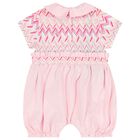 Baby Girls Pink Zigzag Logo Romper, 1, hi-res