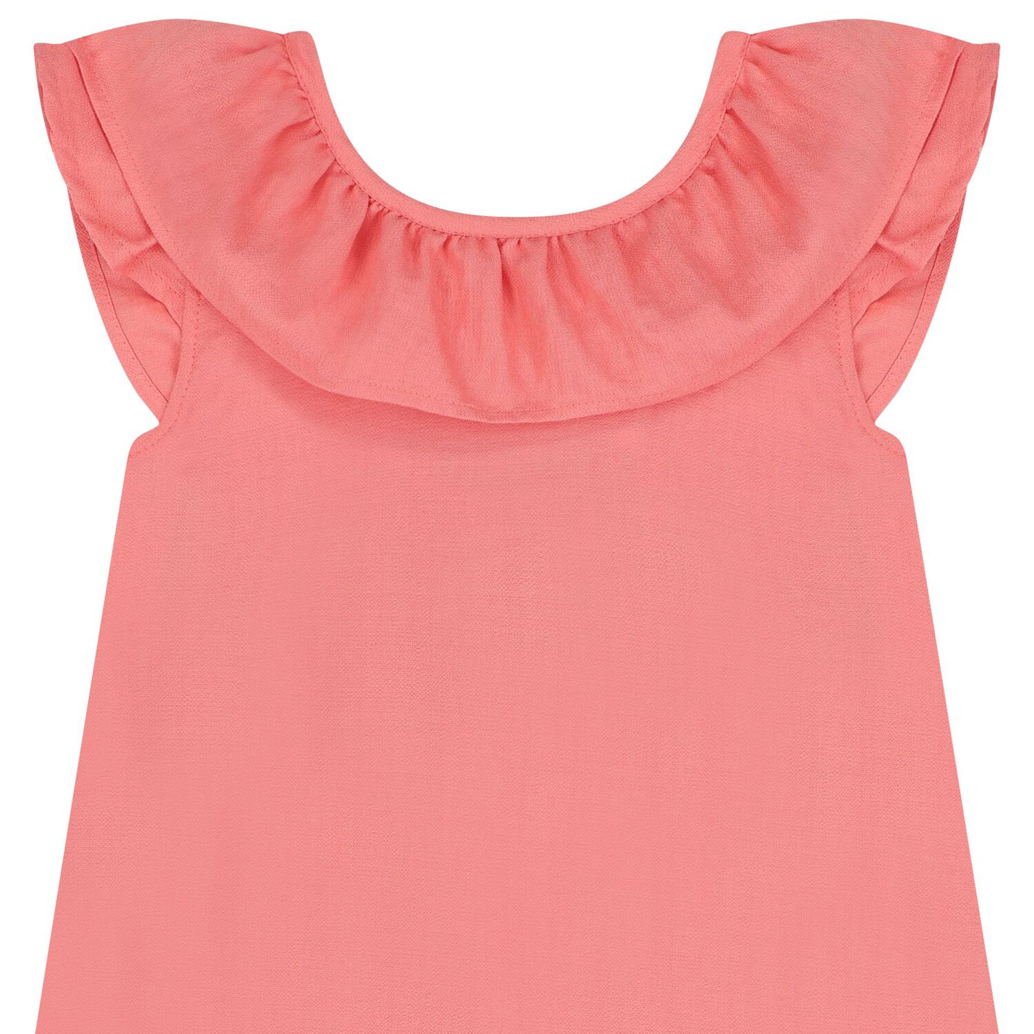Girls Coral Ruffled Dress, 1, hi-res