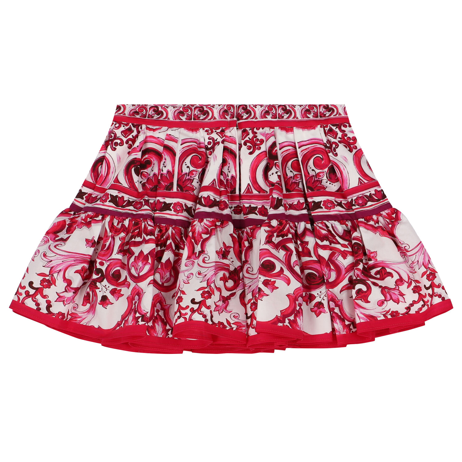 Girls Pink & Ivory Majolica Skirt, 1, hi-res