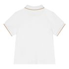 طقم شورت أولاد بالشعار باللون الأبيض والبيج, 1, hi-res