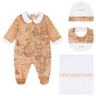 White & Beige Geo Map Babygrow Gift Set, 1, hi-res