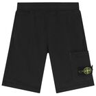 Boys Black Logo Shorts, 2, hi-res