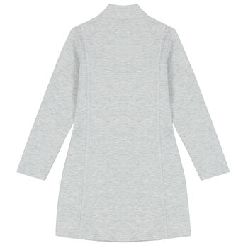 فستان بالشعار باللون الرمادي