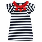 Navy & White Striped Dress, 1, hi-res