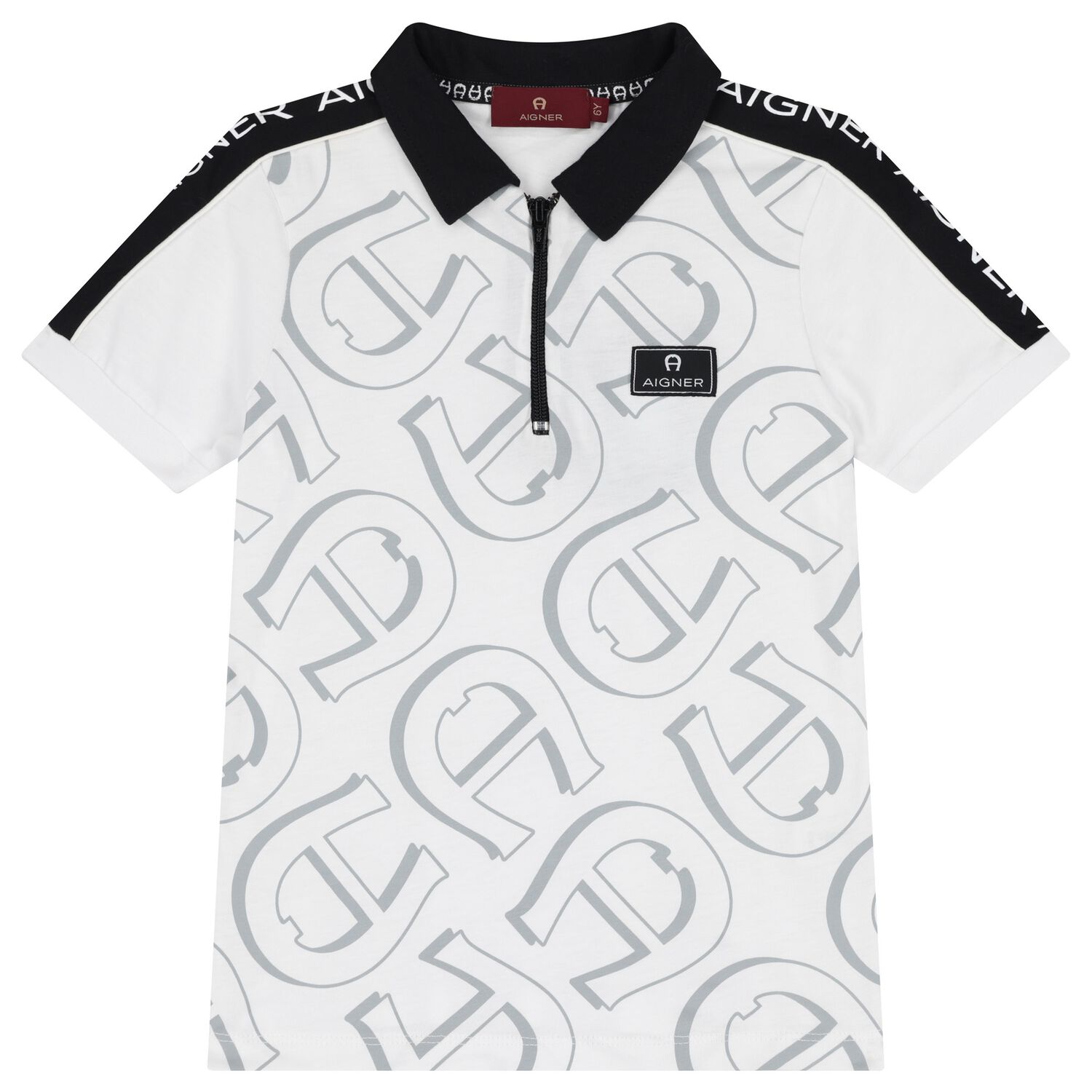 Boys White Logo Polo Shirt, 1, hi-res image number null