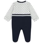 Baby Boys White & Navy Blue Babygrow Set, 1, hi-res