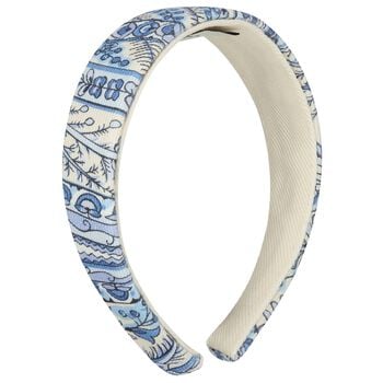 رابطه رأس للبنات باللون العاجى والازرق 