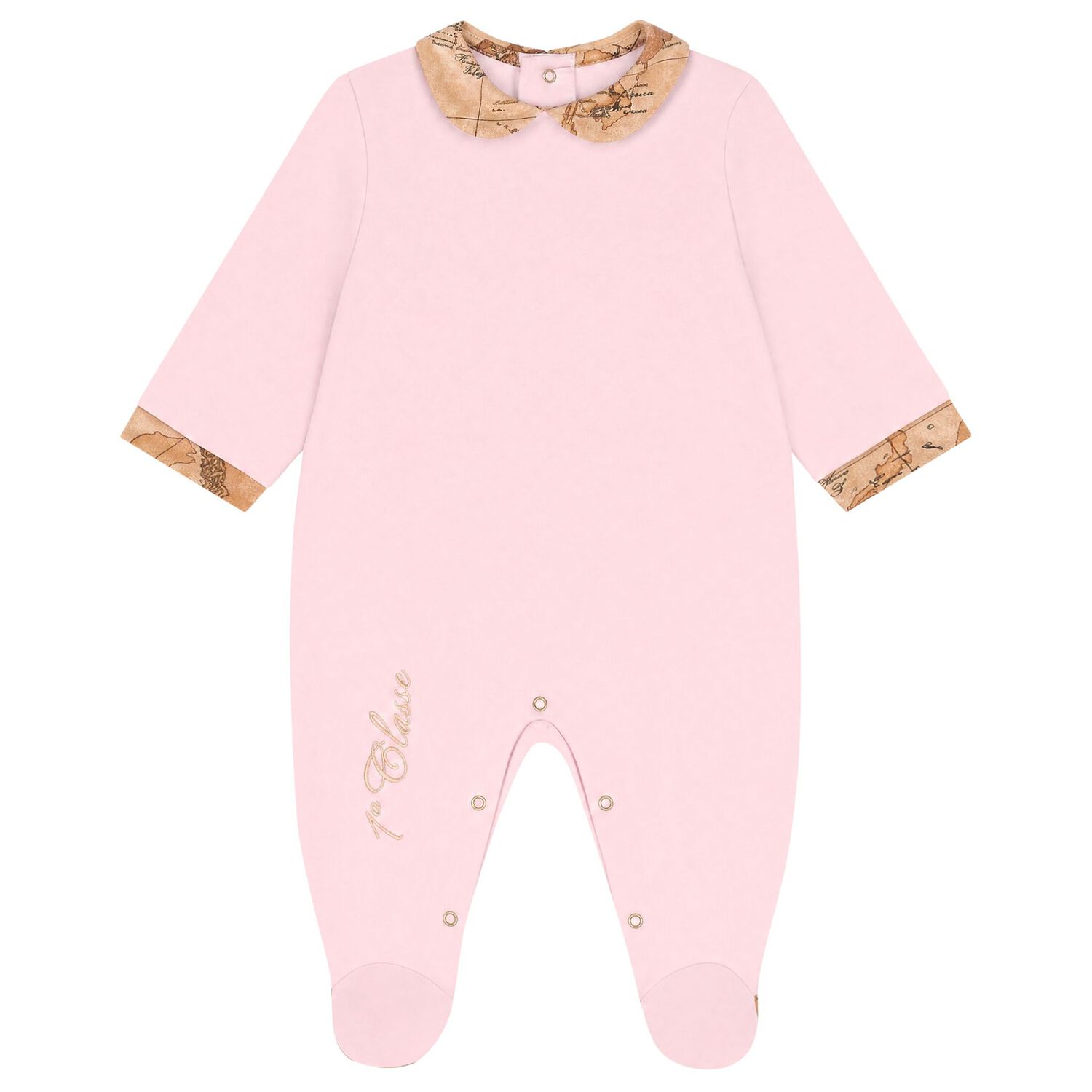 Baby Girls Pink & Beige Geo Map Babygrow Gift Set, 3, hi-res