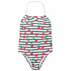 مايوه مطبوع باللون الابيض للبنات, 1, hi-res