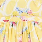 فستان بنات بطبعة الزهور باللون الأصفر, 1, hi-res
