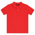 Boys Red Logo Polo Shirt, 2, hi-res