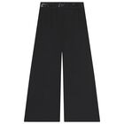 Girls Black Logo Trousers, 1, hi-res