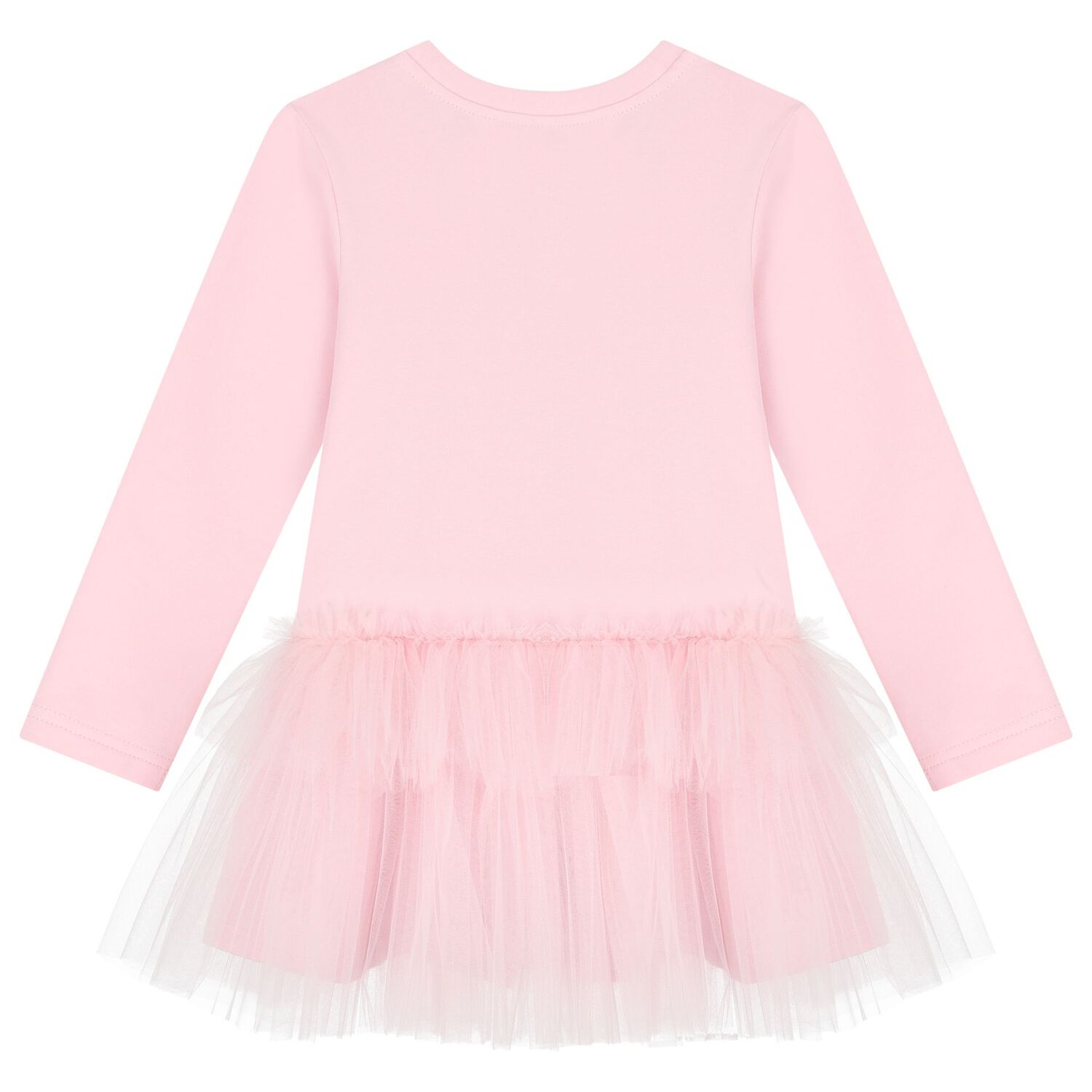 Girls Pink Teddy Bear Logo Dress, 1, hi-res image number null