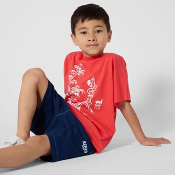 تيشيرت بالشعار برج إيفل الأحمر وذيل النمر