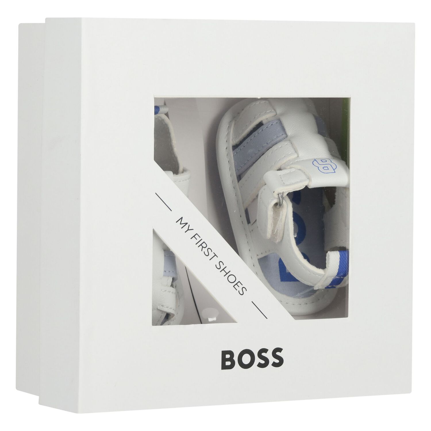 Baby Boys White Logo Sandals, 1, hi-res