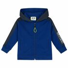 Younger Boys Blue Hooded Top, 1, hi-res