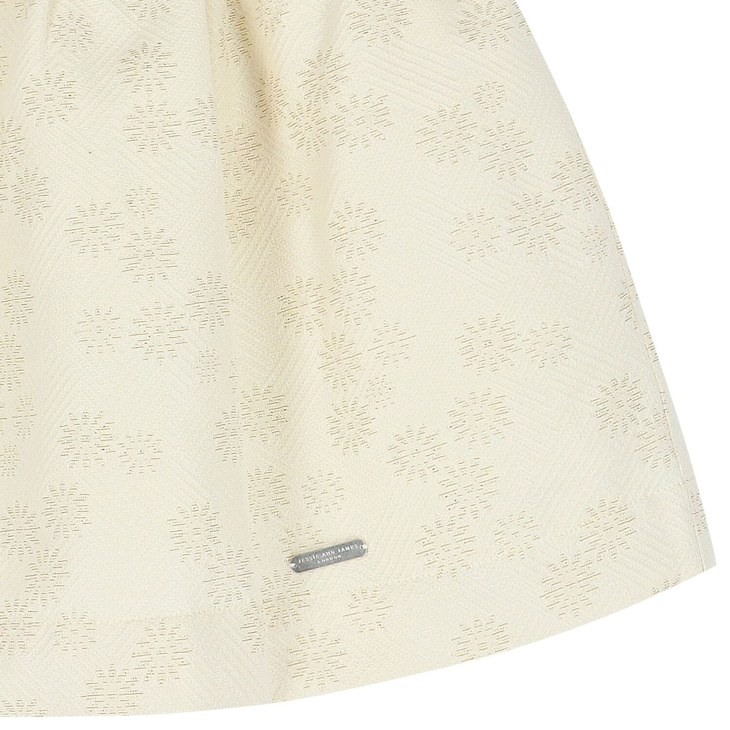 Girls White & Gold Floral Jacquard Dress, 1, hi-res image number null