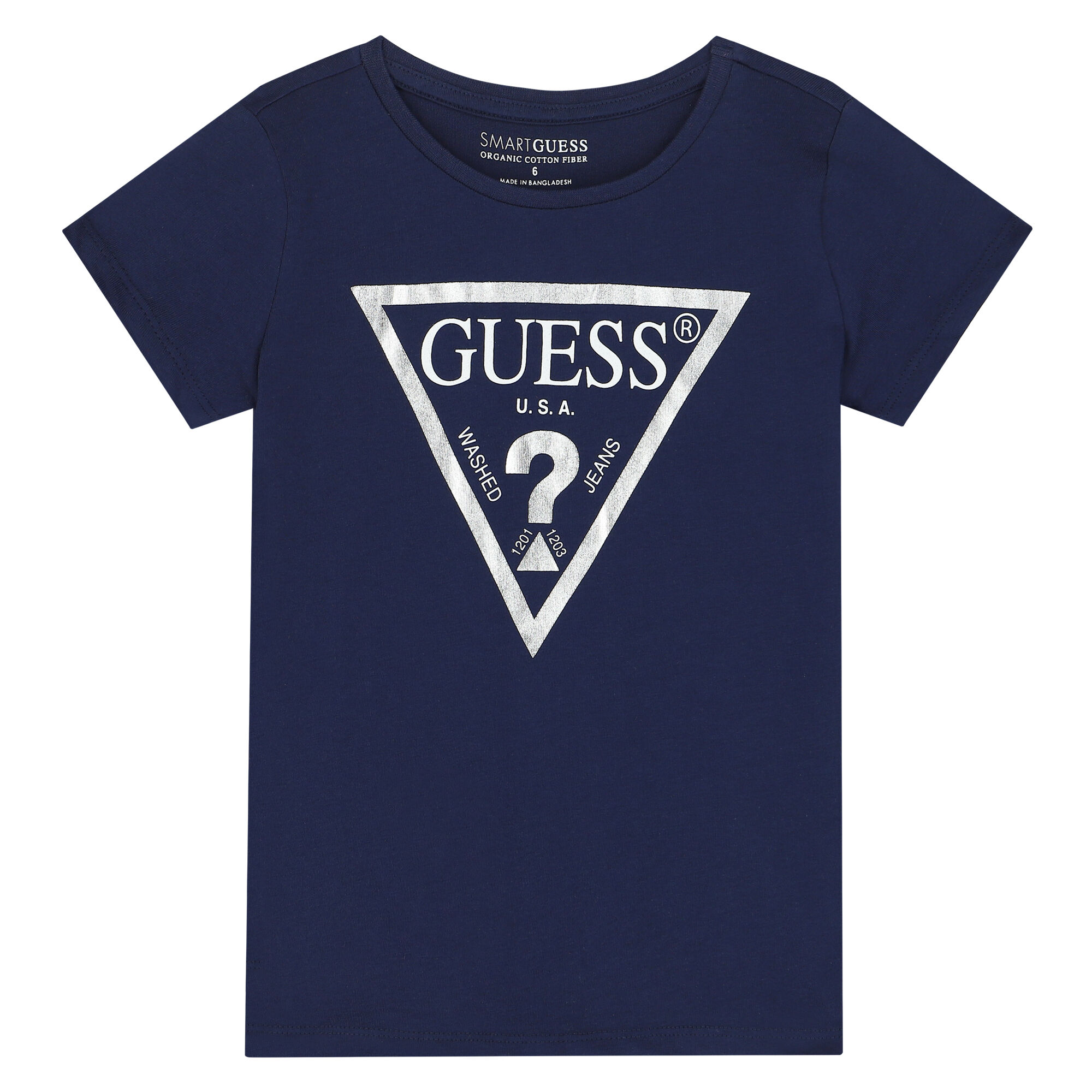 Guess Girls Navy Logo T Shirt Junior Couture QA