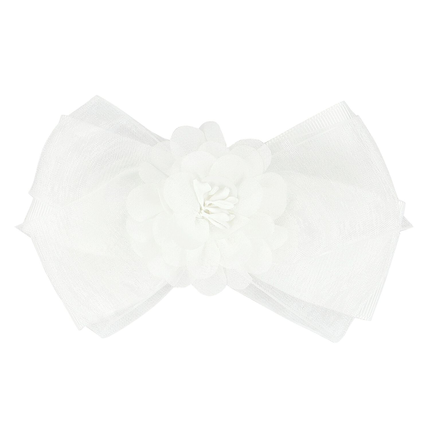 Girls Ivory Flower Hairclip, 1, hi-res
