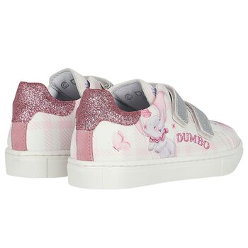 Girls Pink & White Disney Trainers