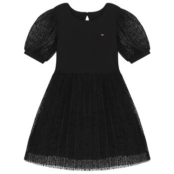 Girls Black Logo Dress