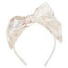 Girls Ivory & Beige Geo Map Headband, 1, hi-res