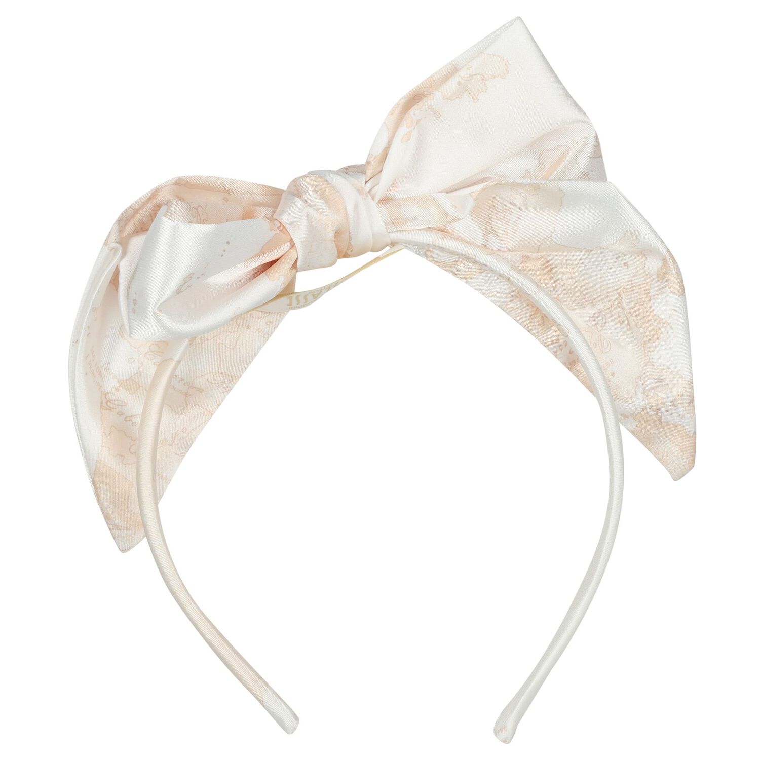 Girls Ivory & Beige Geo Map Headband, 1, hi-res