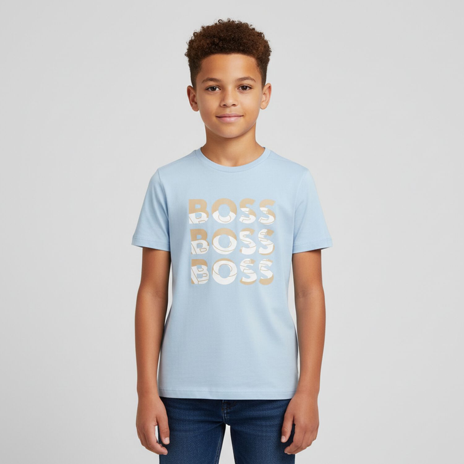 Boys Blue Logo T-Shirt, 3, hi-res