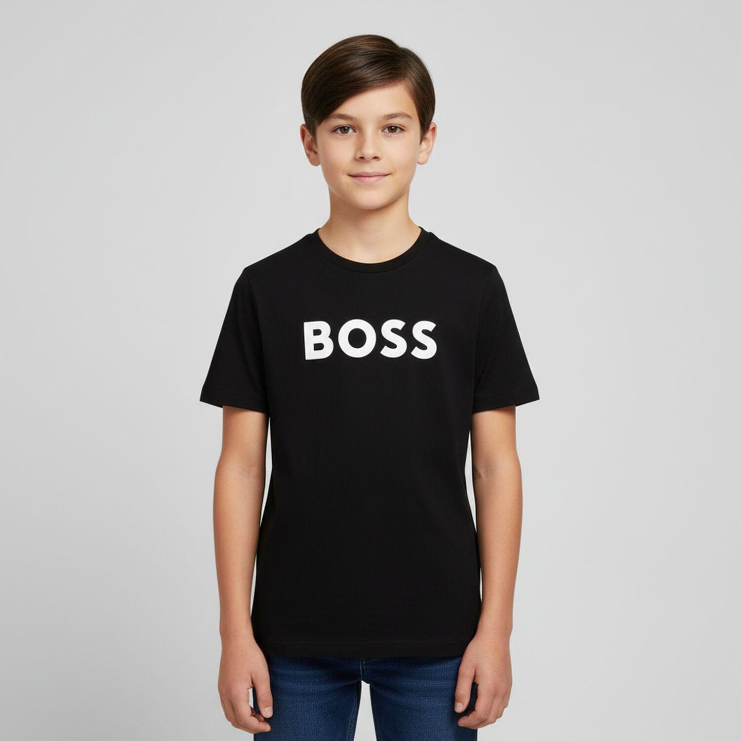 Boys Black Logo T-Shirt, 1, hi-res image number null
