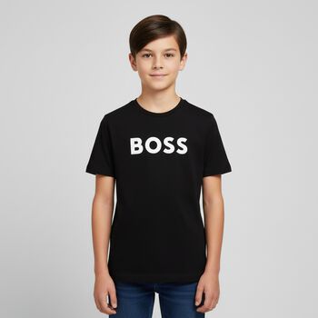 Boys Black Logo T-Shirt