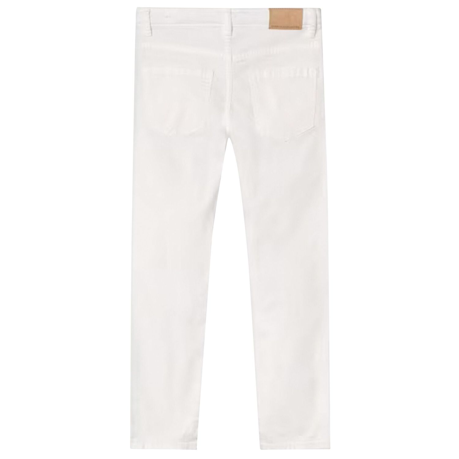 Boys White Chino Trousers, 1, hi-res