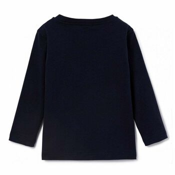 Boys Navy Printed Long Sleeve Top