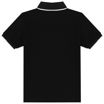Boys Black Logo Polo Shirt