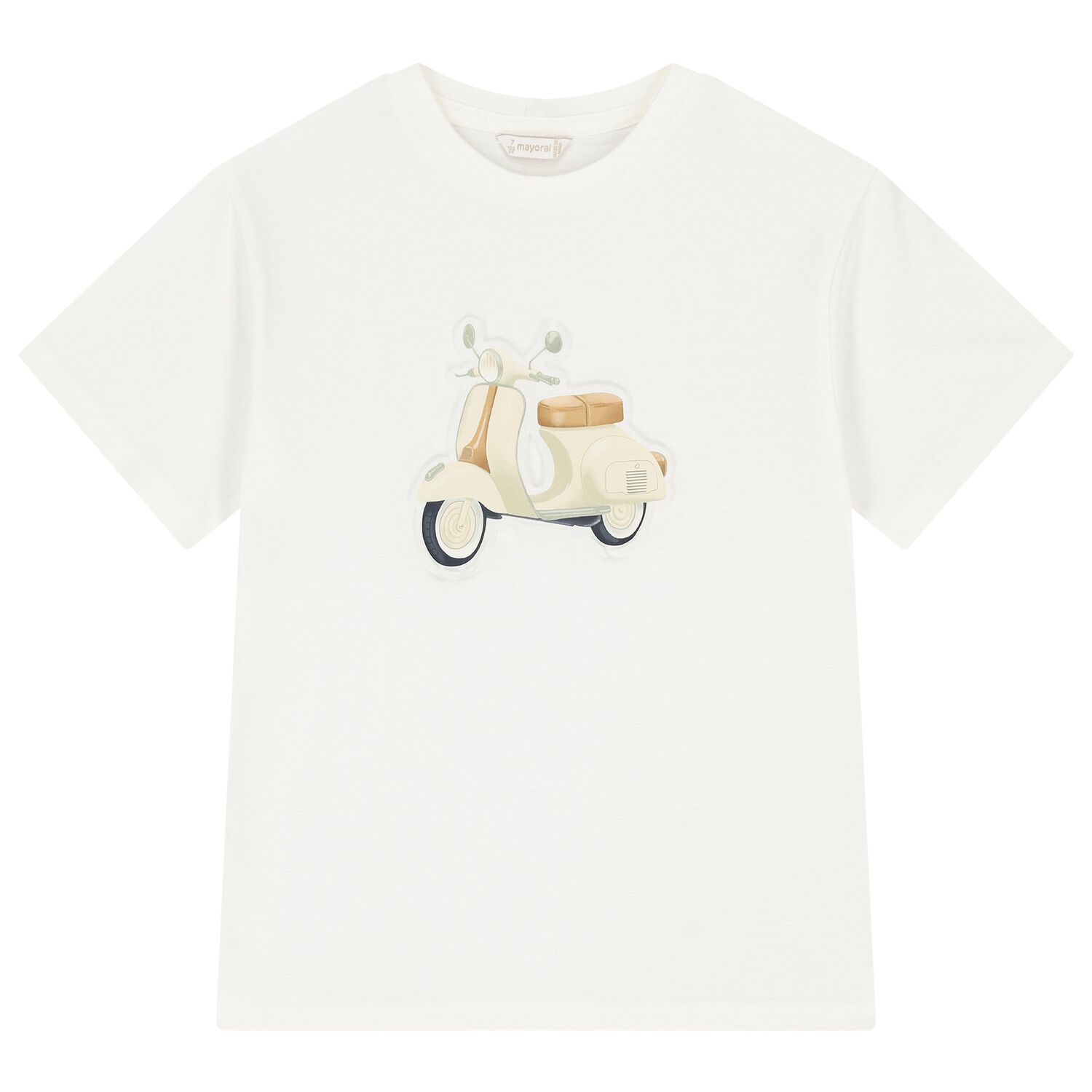 Boys Ivory Motorbike T-Shirt, 2, hi-res