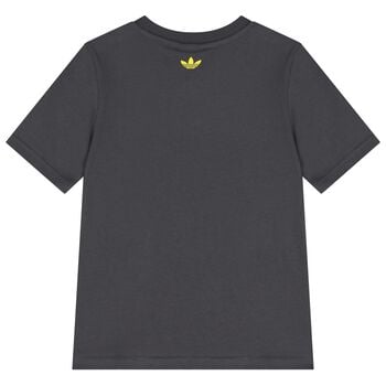 تشيرت بالشعار باللون الرمادي للاولاد