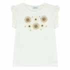 Girls Ivory Flower T-Shirt, 1, hi-res