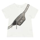 طقم شورت أولاد بالشعار باللون الابيض والازرق, 1, hi-res