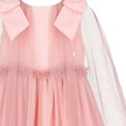 Girls Pink Tulle & Chiffon Cape Dress, 1, hi-res