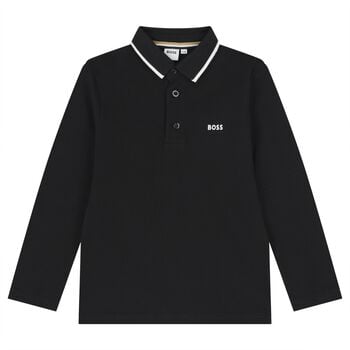 Boys Black Logo Polo Shirt